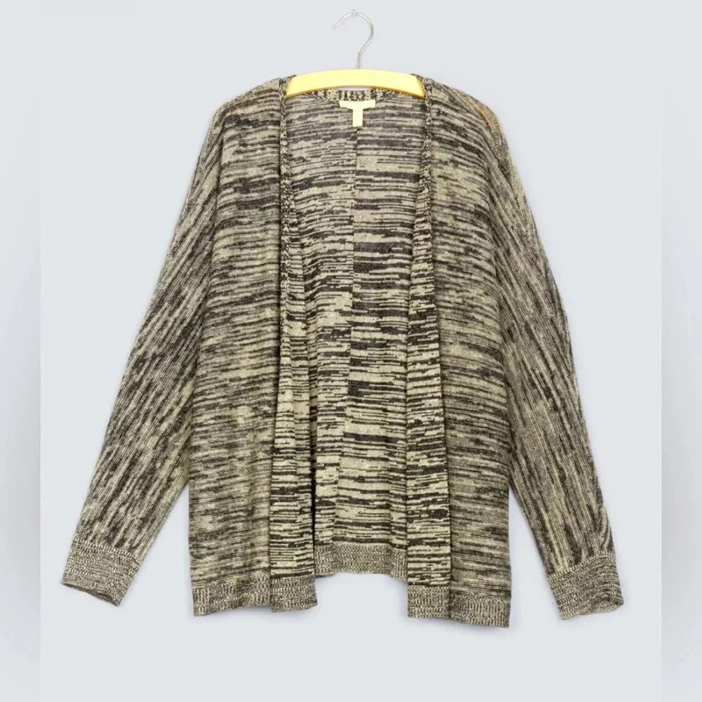 Eileen Fisher Organic Linen Twisted Block Cardigan | S - Picture 1 of 7